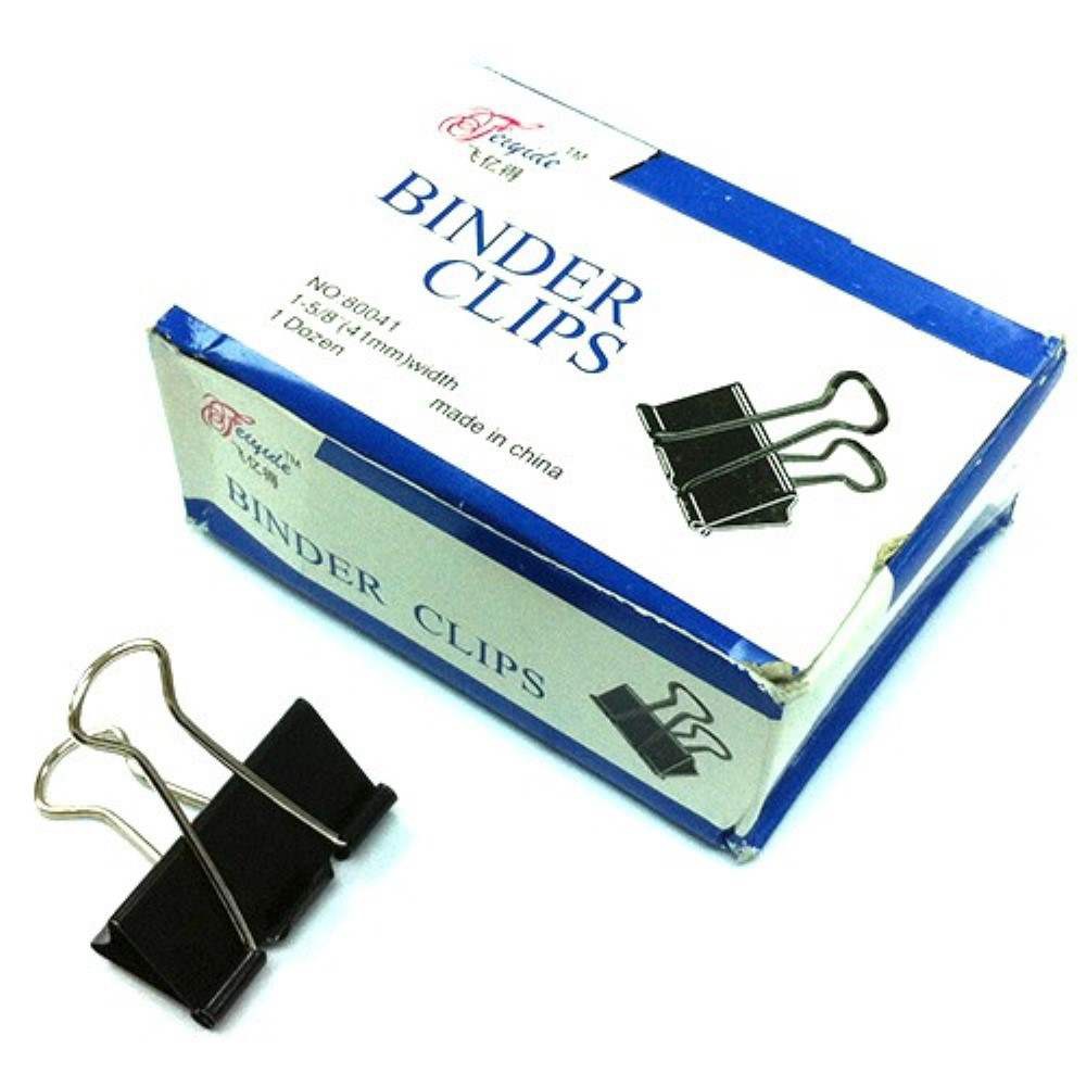 Binder Clip 41mm 1 3/4' Black and colour 