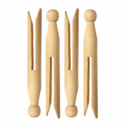 Wooden Dolly Pegs  6psc