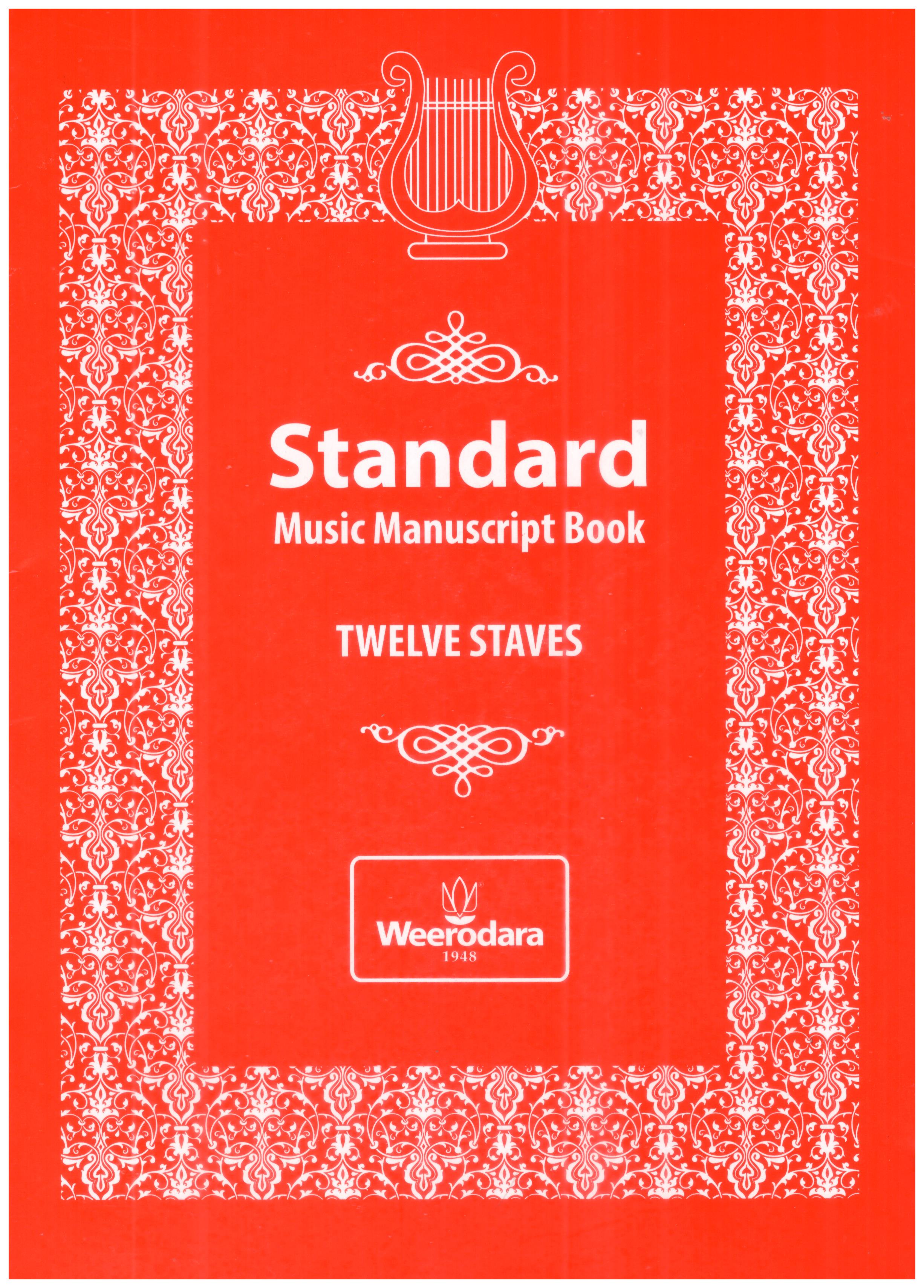Weerodara Standard Music Manuscript Book ( Twelve Staves )