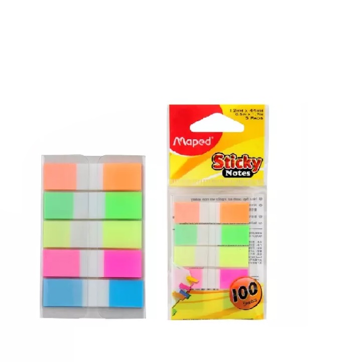 Maped Sticky Notes 12mmX44mm  5 colour transparent