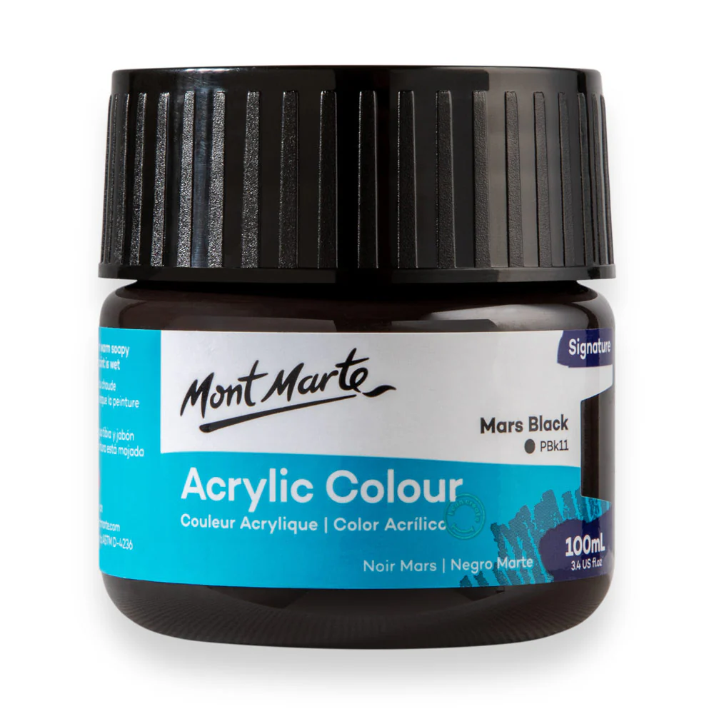 Mont Marte Signature 100ml Acrylic Colour - Mars Black