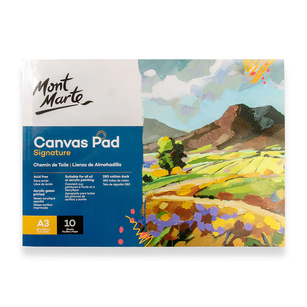 Mont Marte A3 (11.7in x 16.5in) Signature Canvas Pad 10 Sheets
