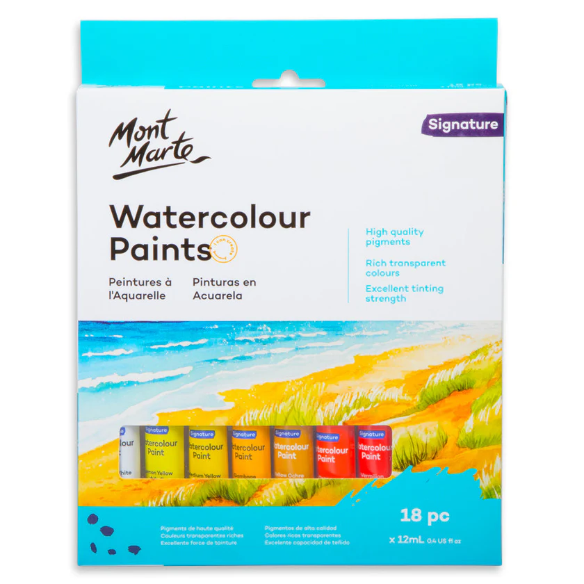 Mont Marte Signature 12ml Watercolour Paints - 18 Pcs