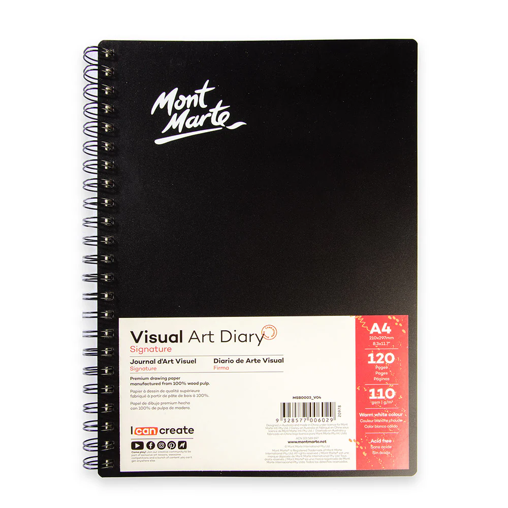 Mont Marte Signature A4 110gsm Visual Art Diary - 120 Sheets