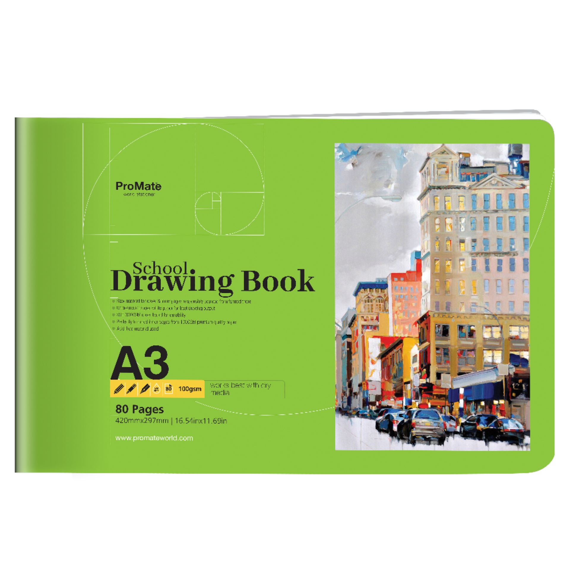 Promate School Drawing Book A3 80 Pages 