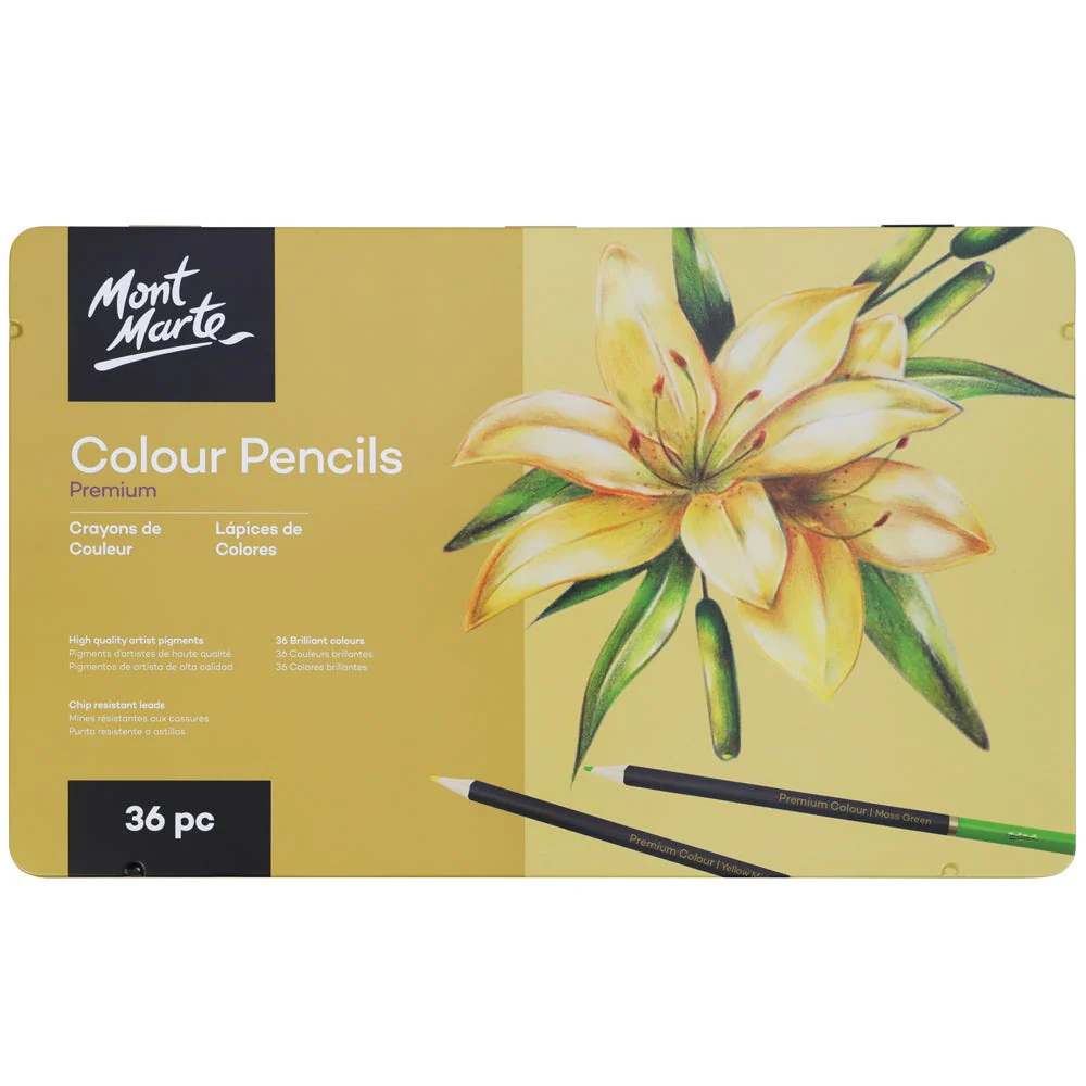 Mont Marte Premium 36 Pcs Colour Pencils Tin