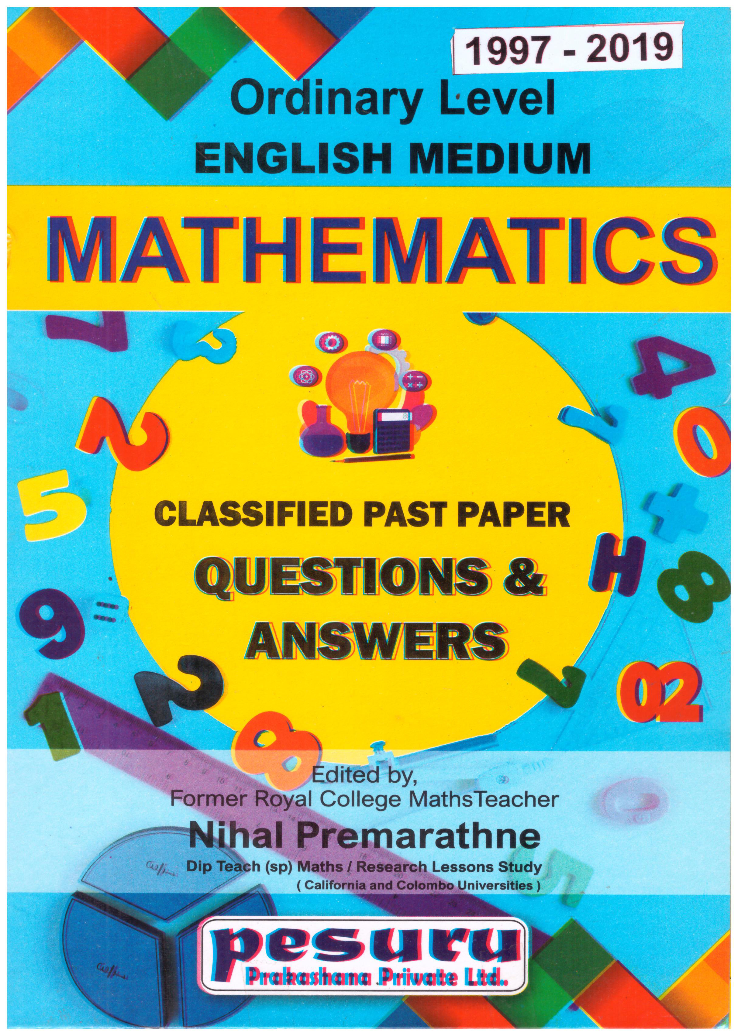 Pesuru O/L Mathematics Classified Past Paper Questions and Answers 1997 - 2021