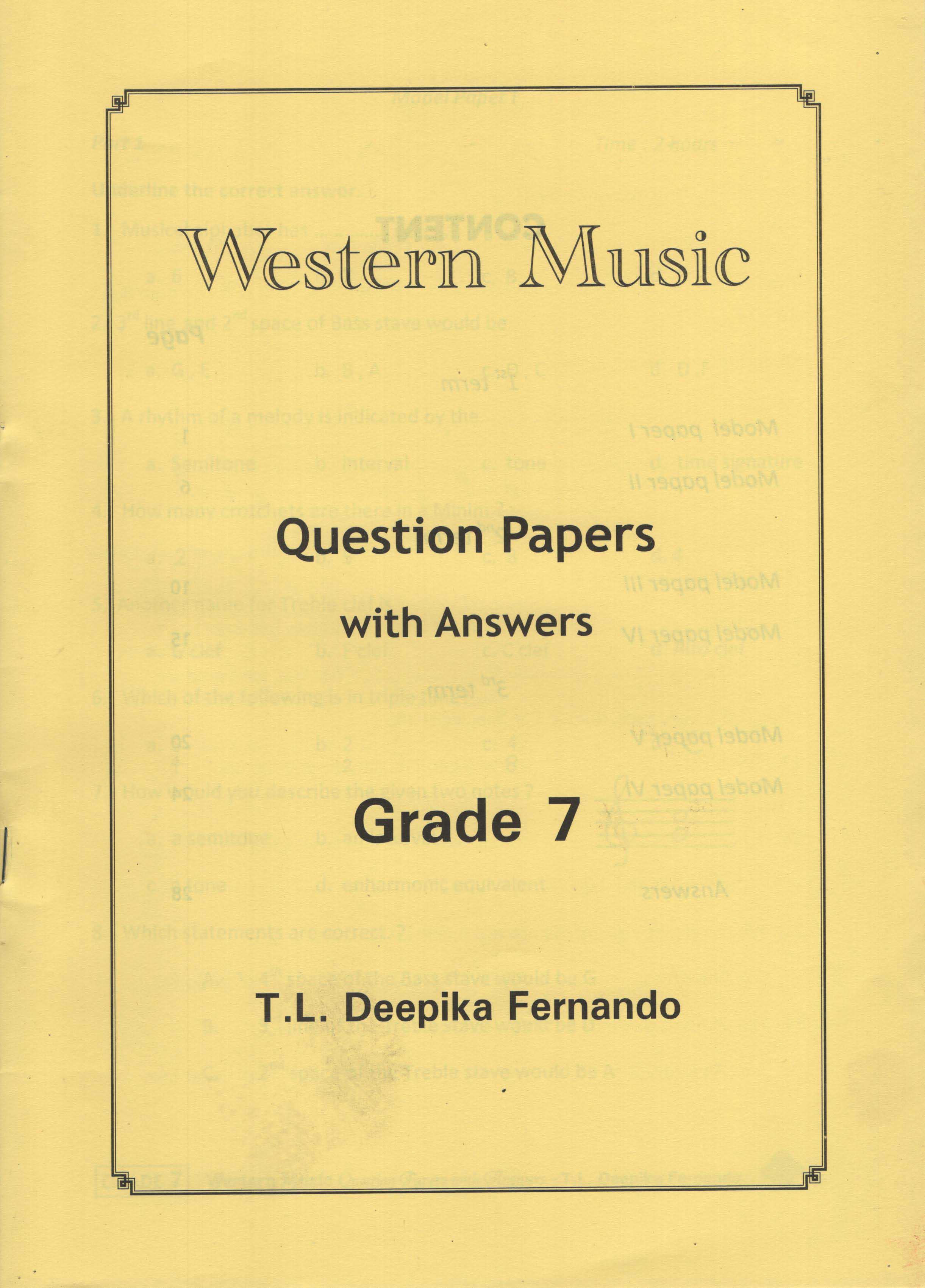 Western Music Question Papers with Answers Grade 07