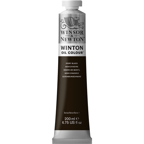 Winsor & Newton Winton oil colour Ivory Black 200ml 
