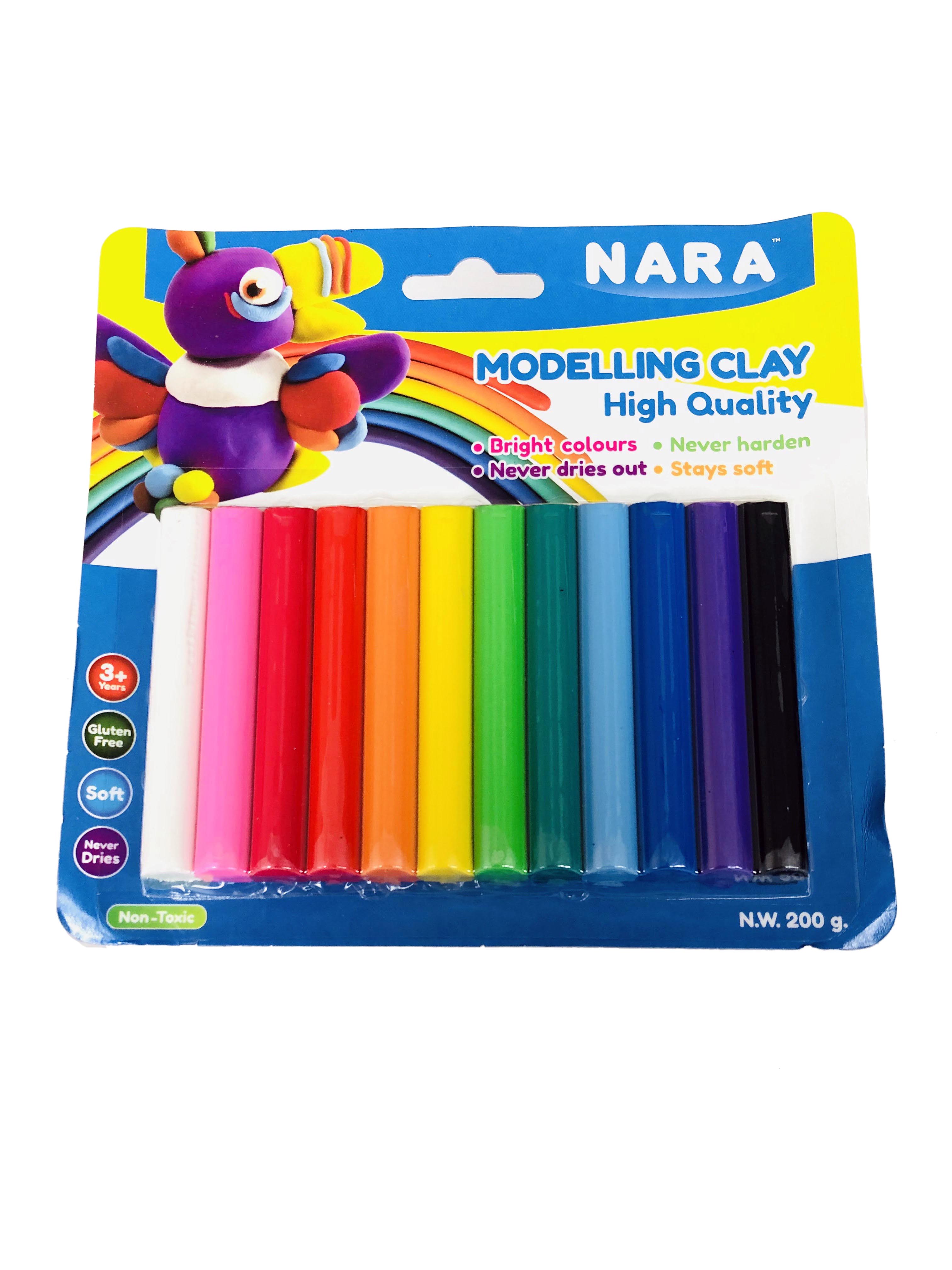 Nara Modelling Clay High quality 12 Colours 200g