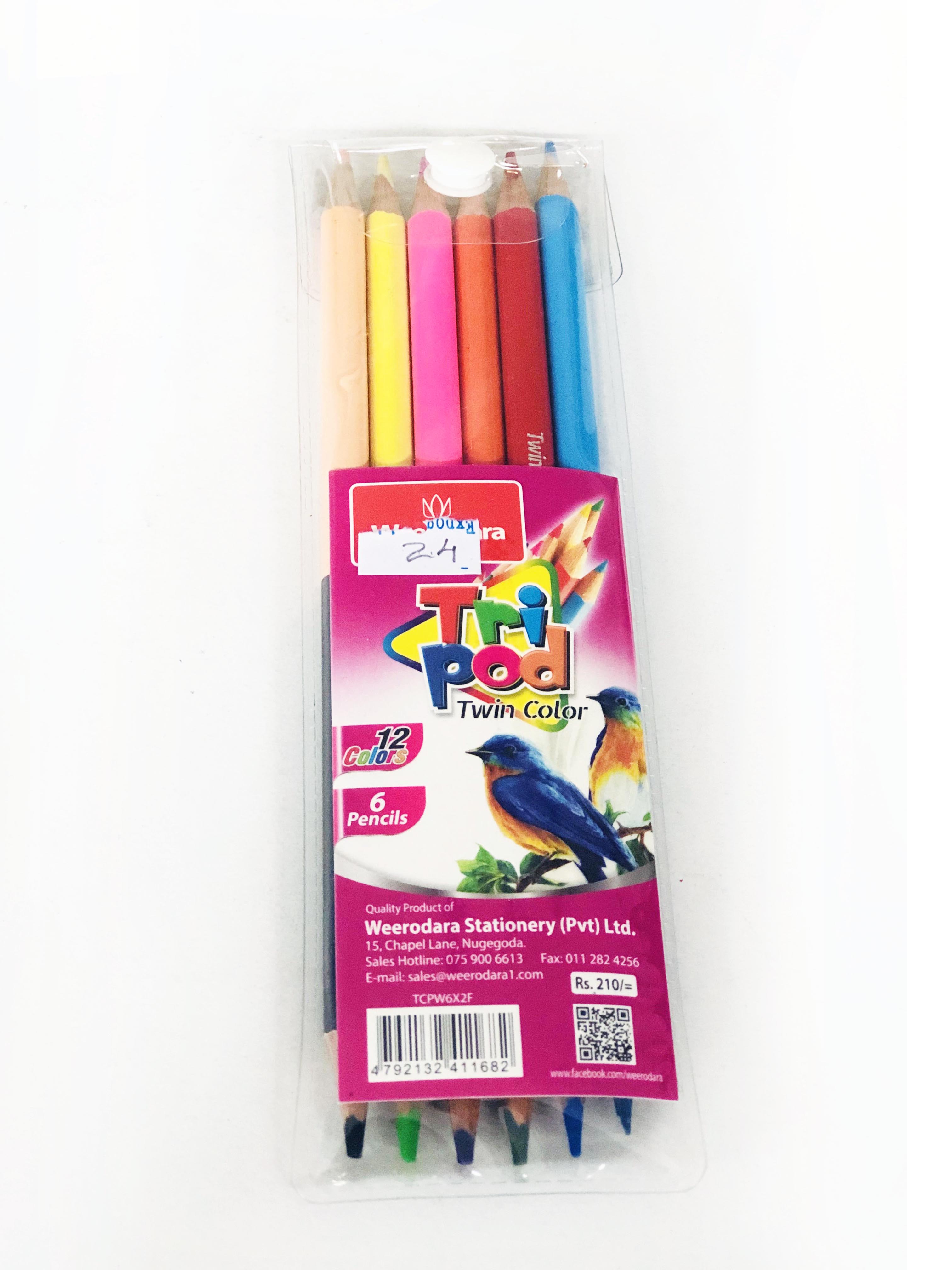Weerodara Tri Pod Twin Color 6 Pencils 