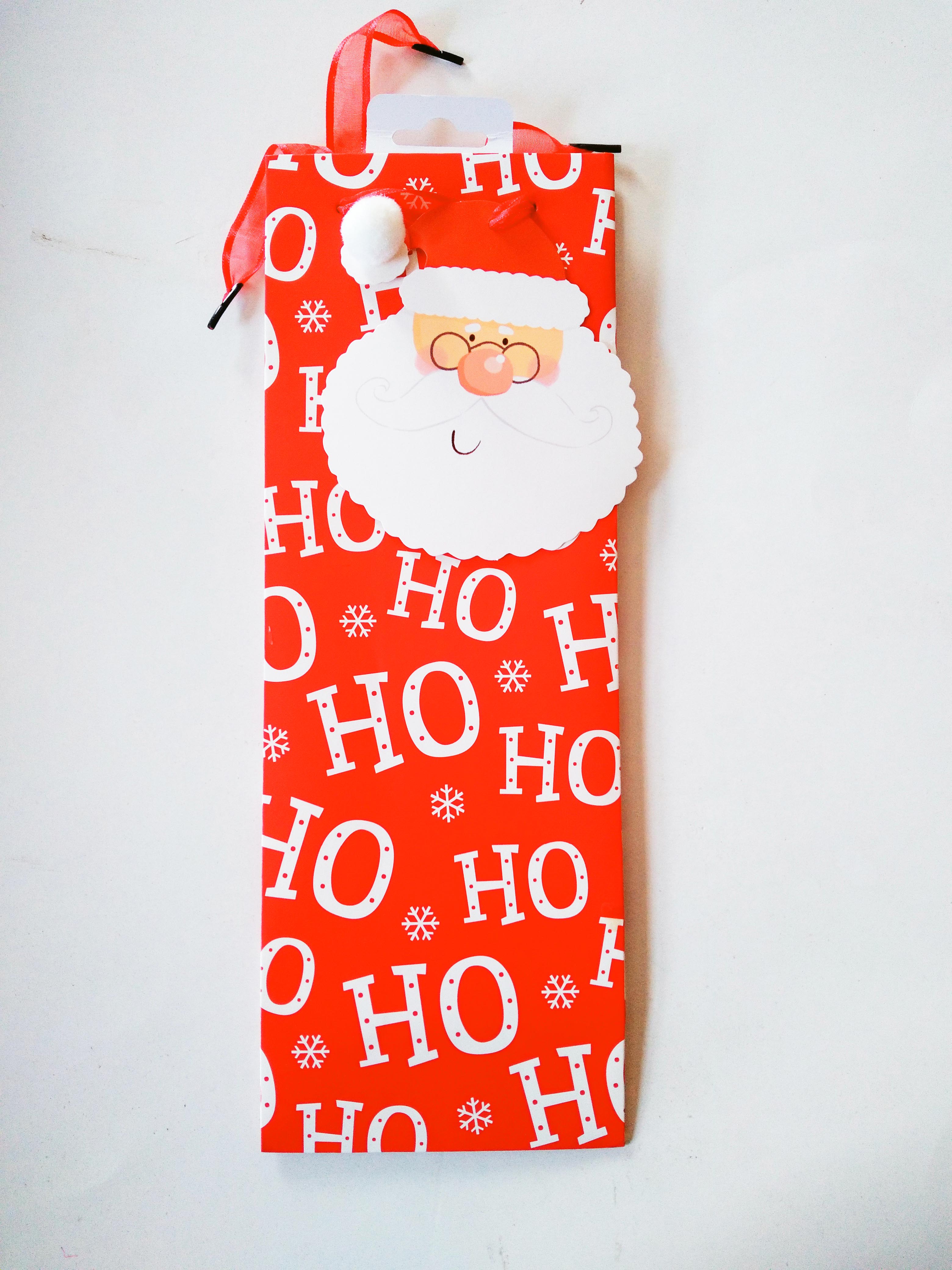 Santa Text and gaint tag bottle bag