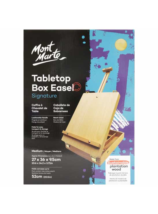 Mont Marte Table Top Box Easel 36x27x9.5cm Artist Easel 