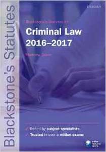 Blackstones Statutes on Criminal Law 2016-2017