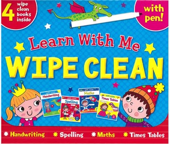 Learn with Me Wipe Clean Box ( 4 Books With Pen )