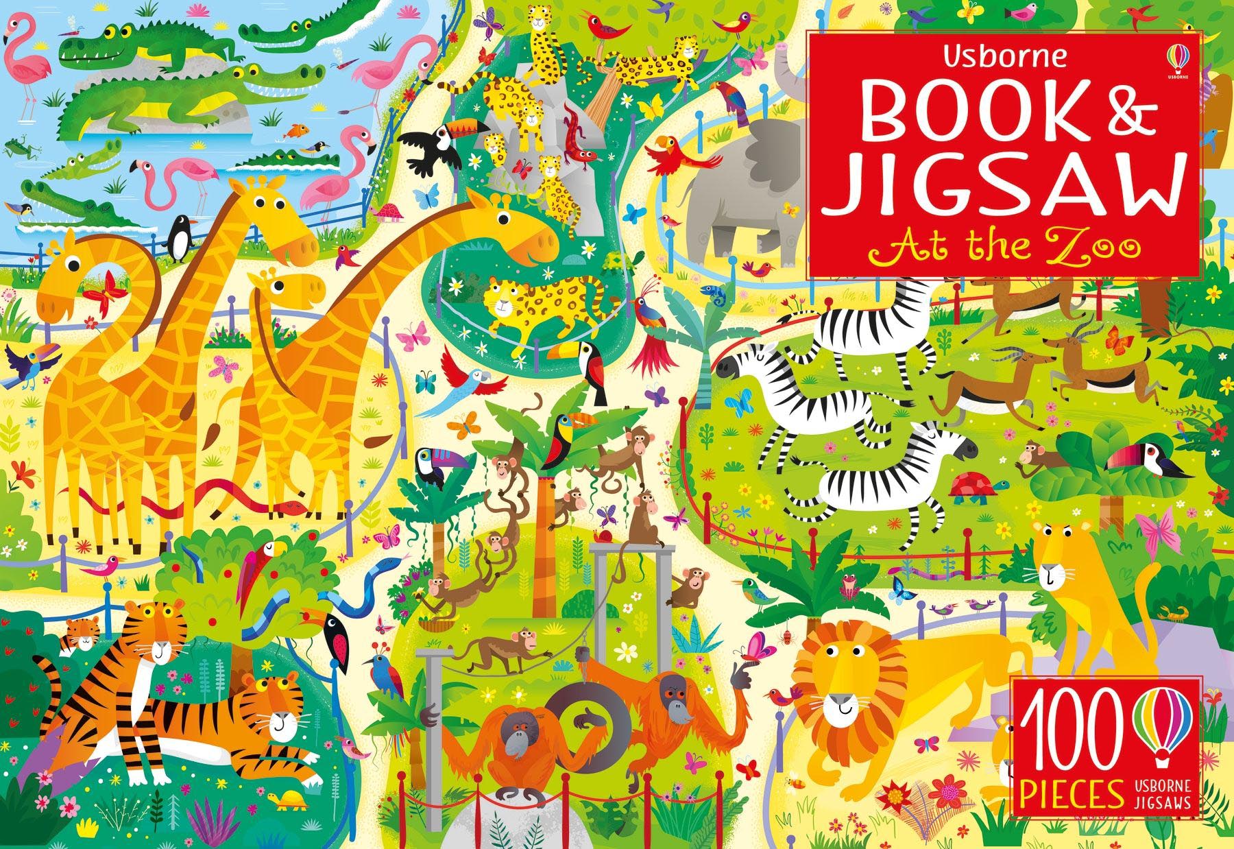 Usborne Book and Jigsaw At the Zoo