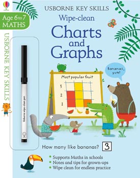 Usborne Key Skills Wipe Clean Charts and Graphs (Age 6 to 7 Maths)