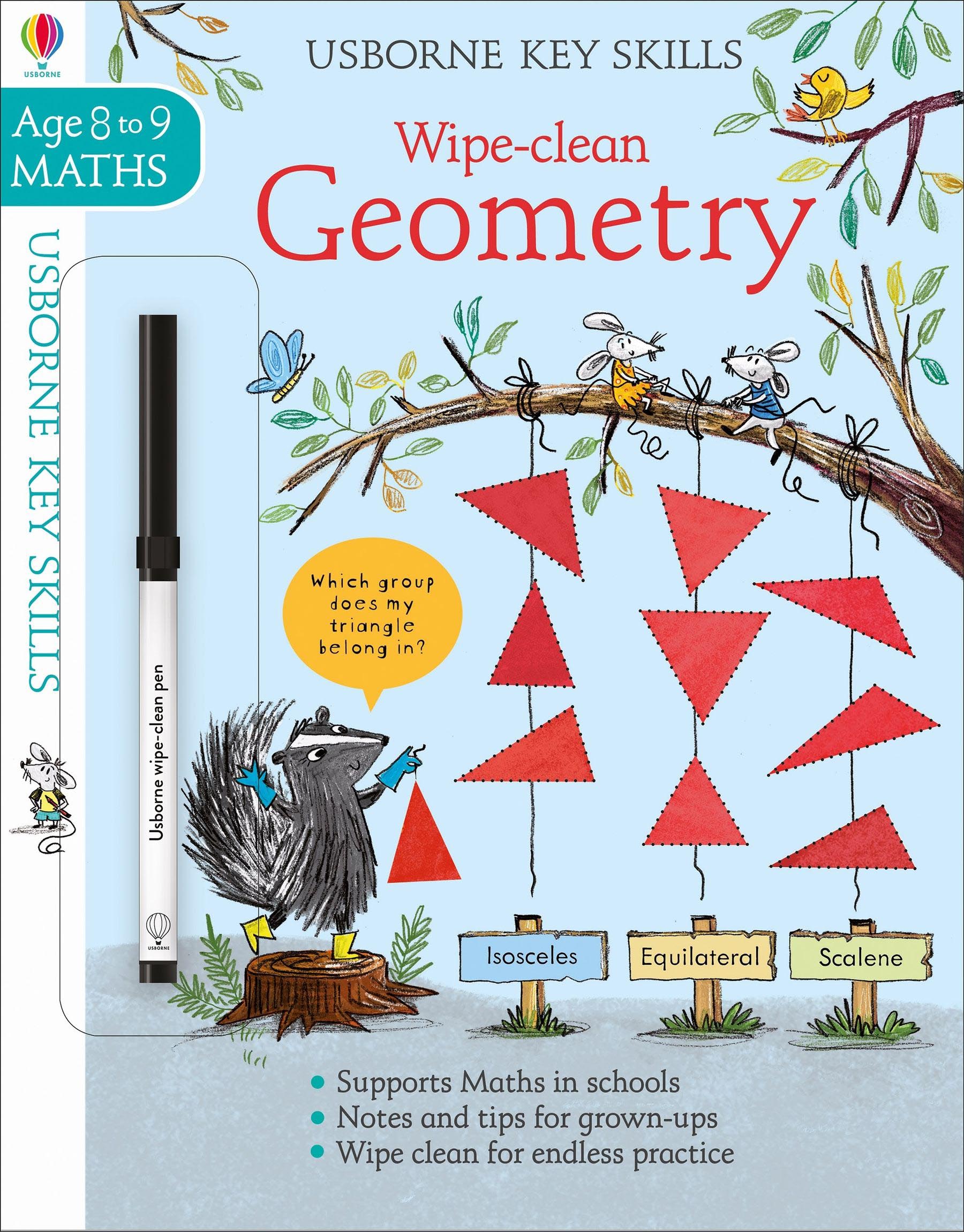 Usborne Key Skills Wipe Clean Geometry (Age 8 to 9 Maths)