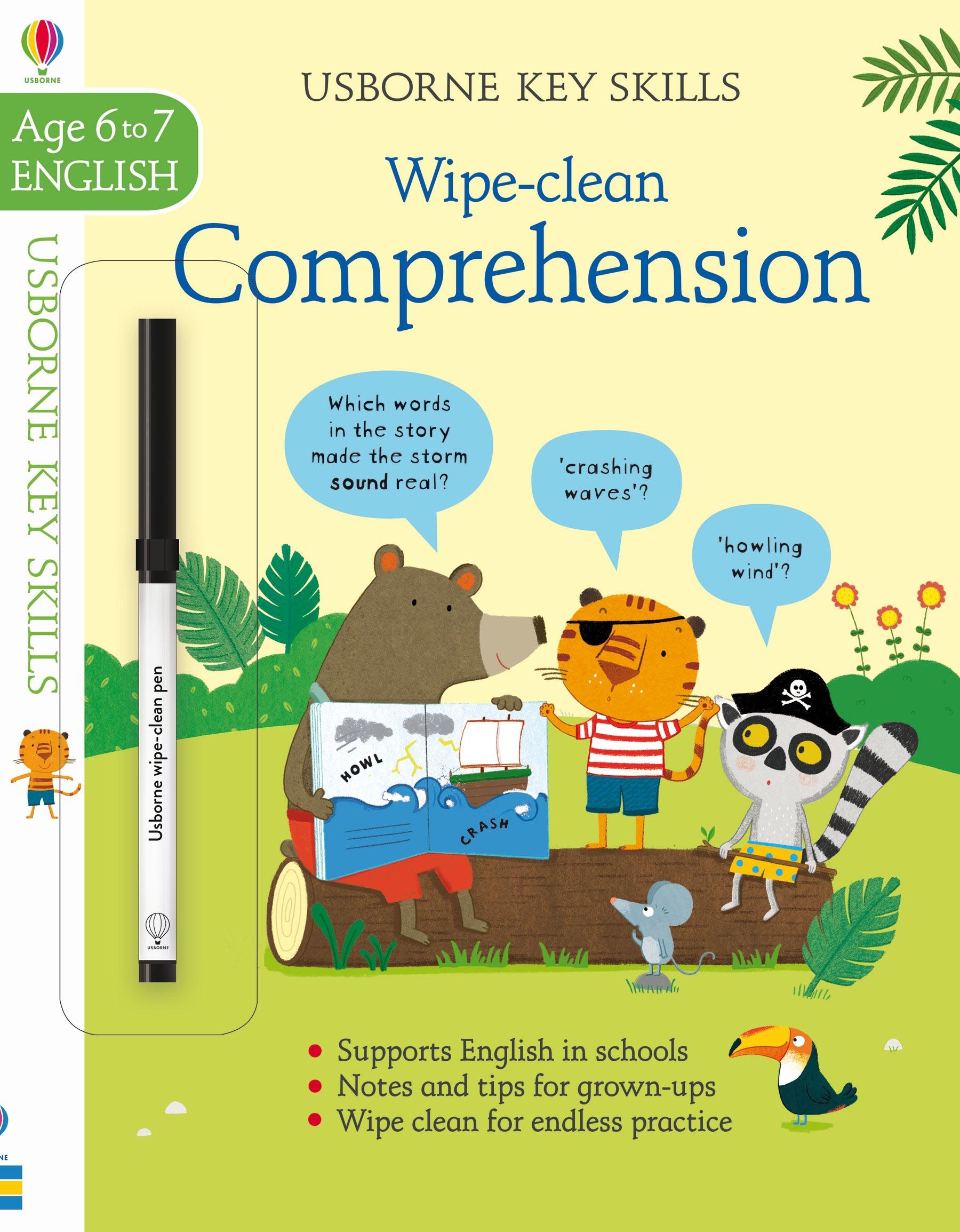 Usborne Key Skills Wipe Clean Comprehension (Age 6 to 7 English)