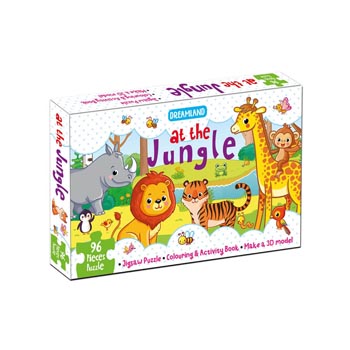 Dreamland at The Jungle Jigsaw Puzzle for Kids ? 96 Pcs | with Colouring & Activity Book and 3D Model | A Perfect Jigsaw Puzzle for Little Hands