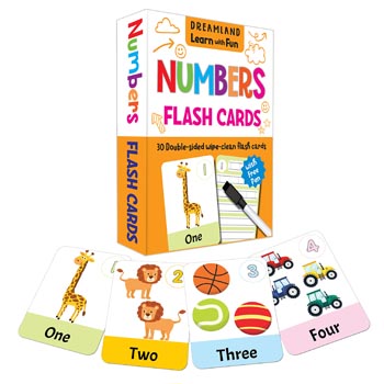 Flash Cards Numbers - 30 Double Sided Wipe Cl