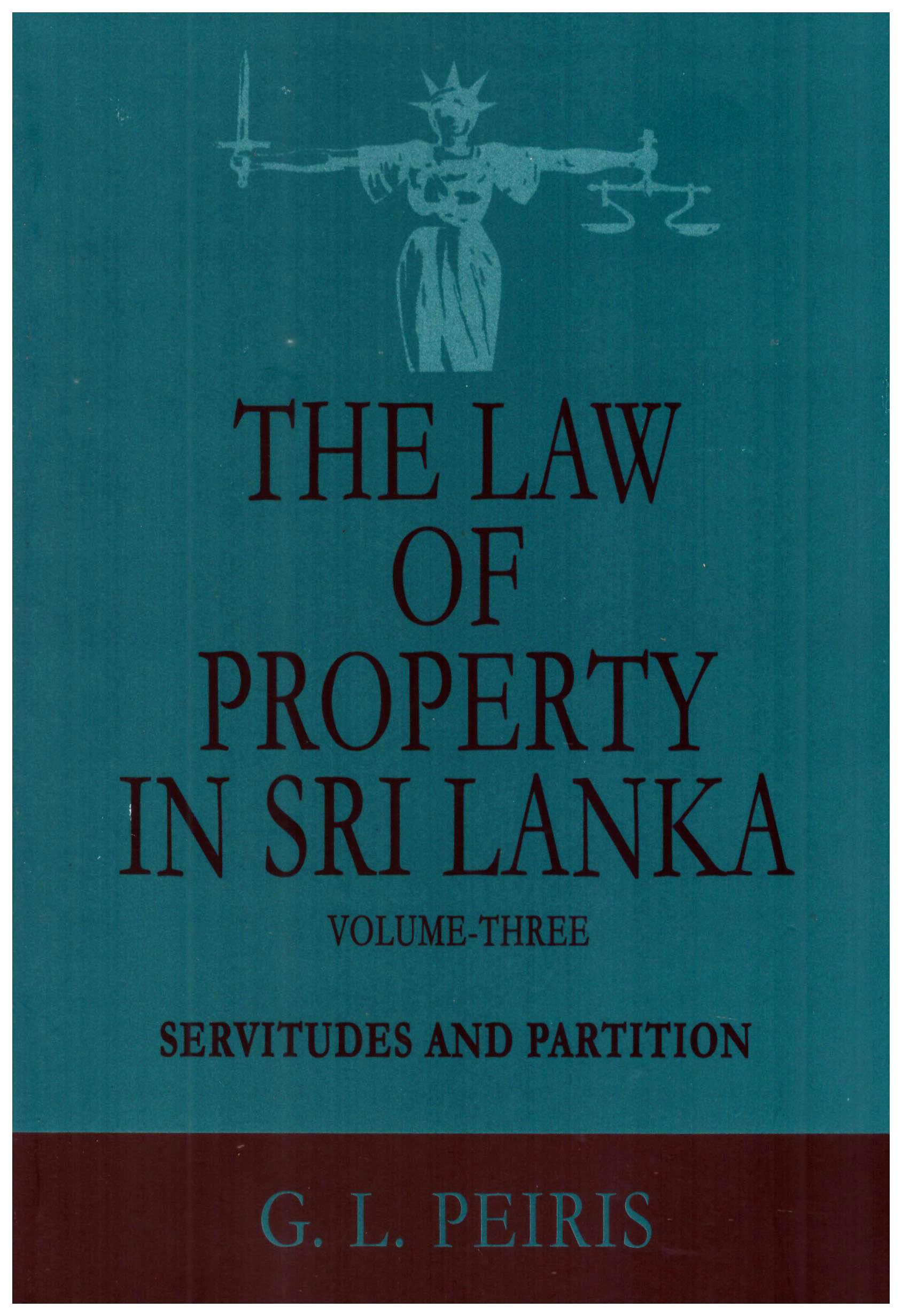 The Law of Property in Sri Lanka Vol. III