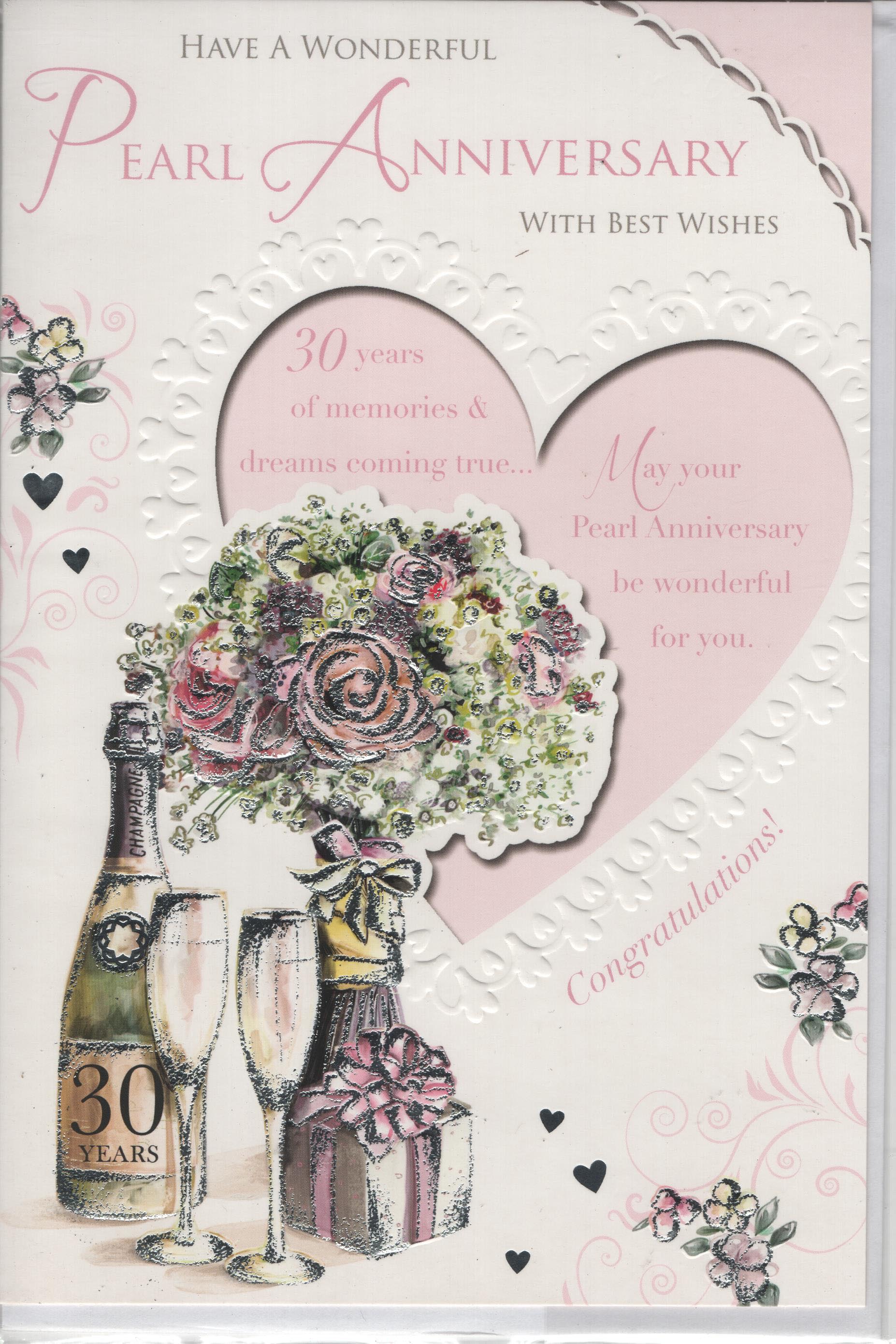 XPress Yourself Greeting Cards - Have A Wonderful Pearl Anniversary with Best Wishes 