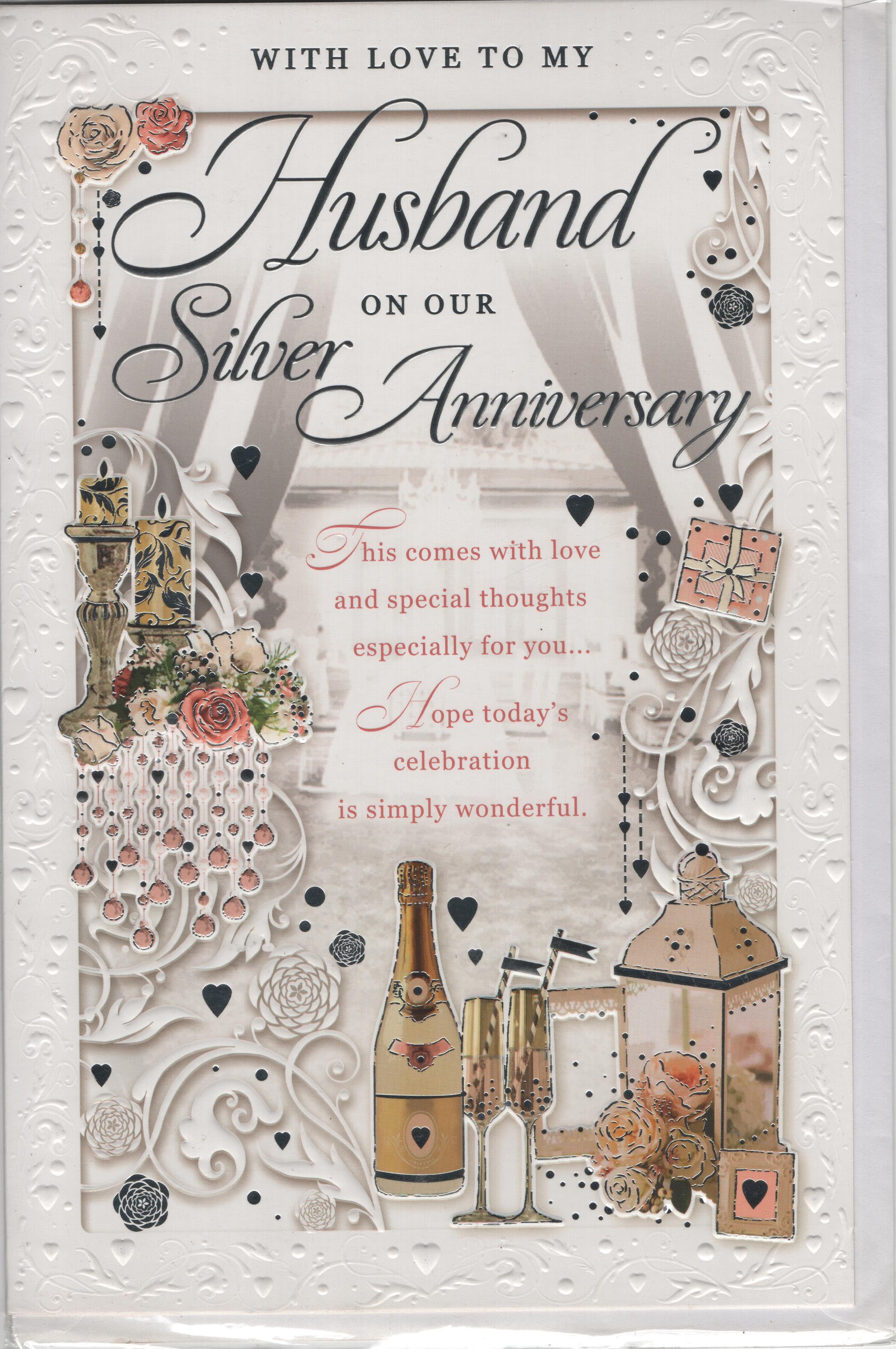 Xpress Yourself Greeting Card : With Love To My Husband on Your Silver Anniversary