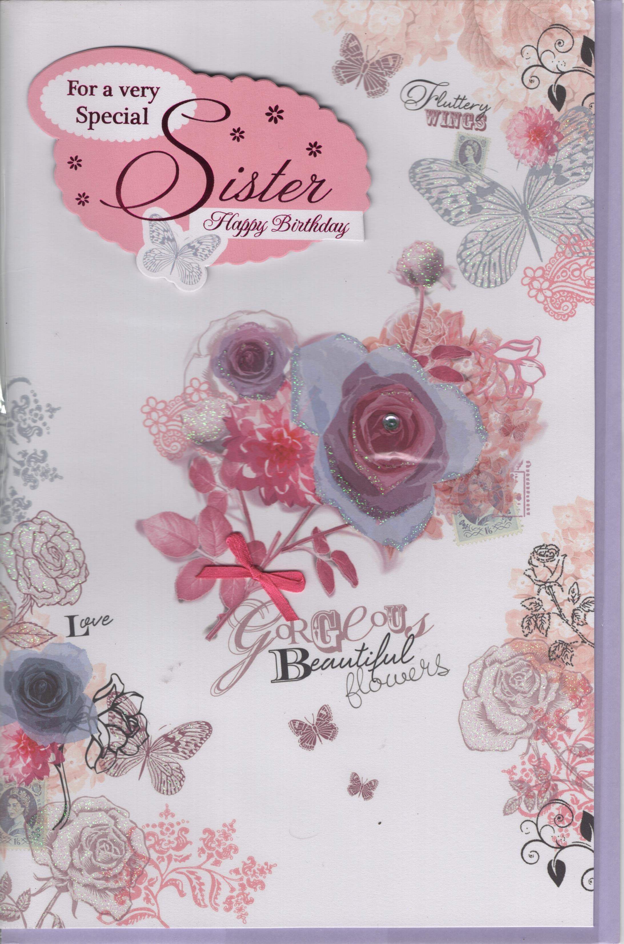 For a Very Special Sister Happy Birthday Greeting Card