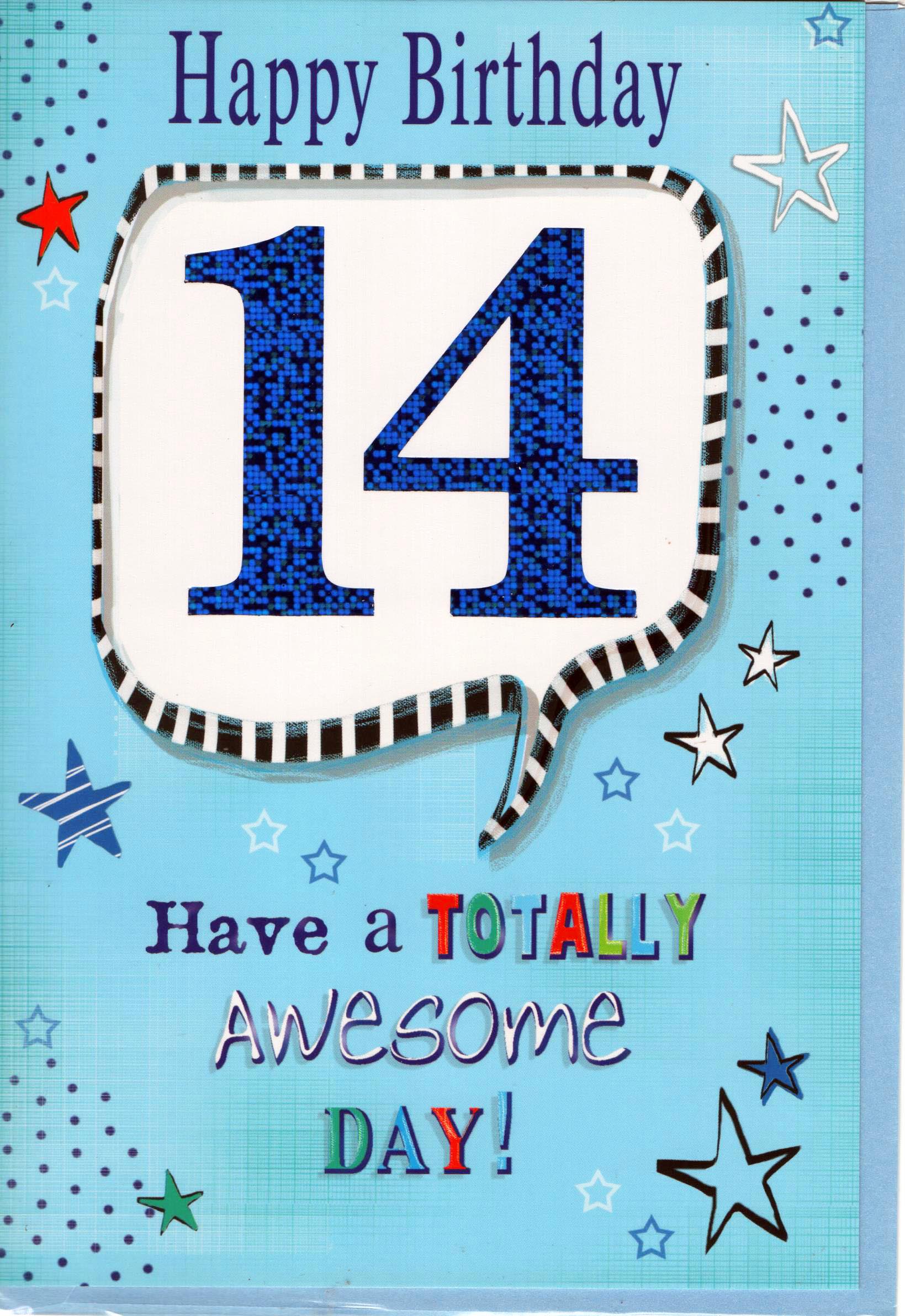 Happy Birthday 14 Lets Party Greeting Card