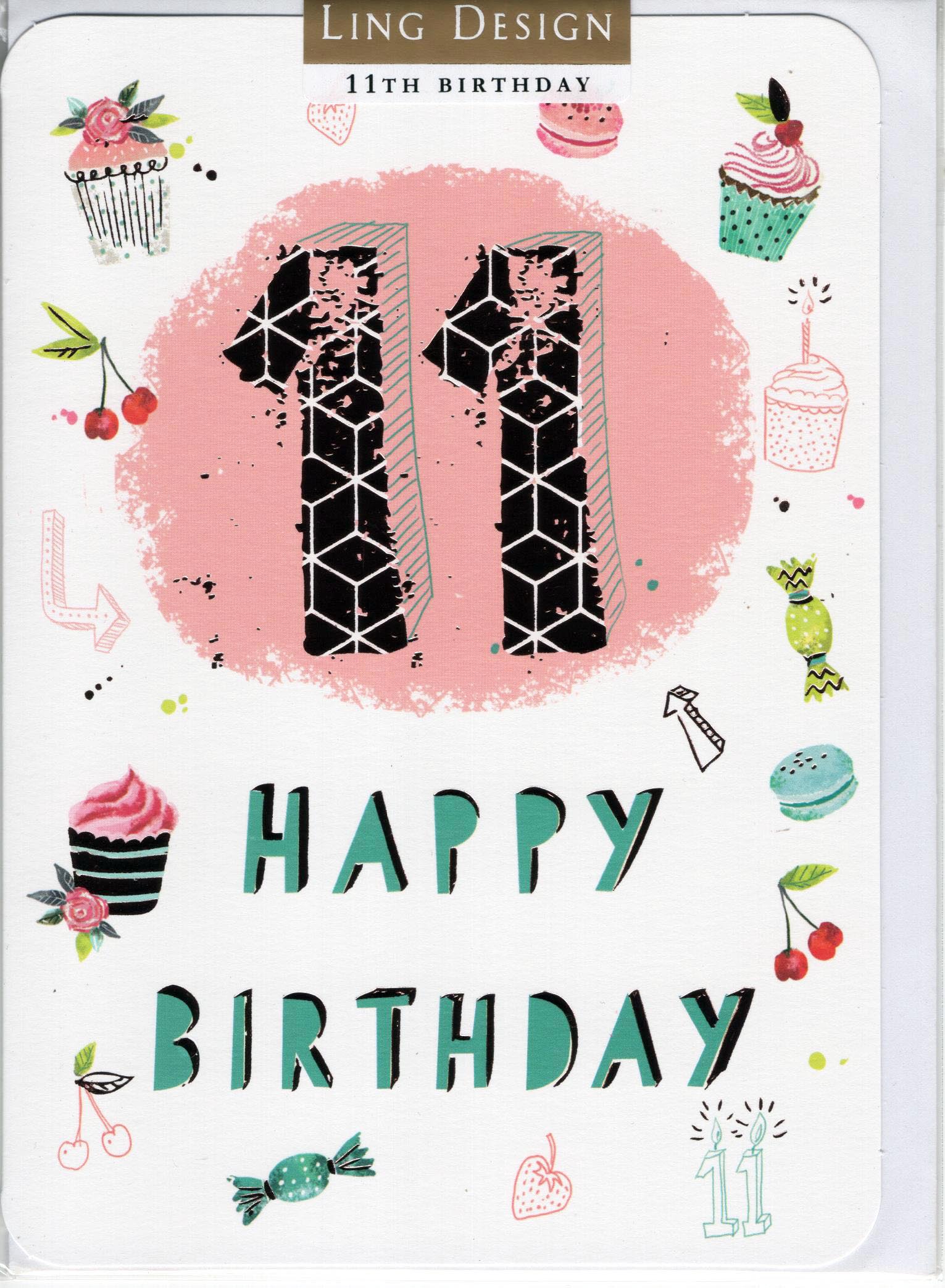 Happy Birthday 11 Greeting Card