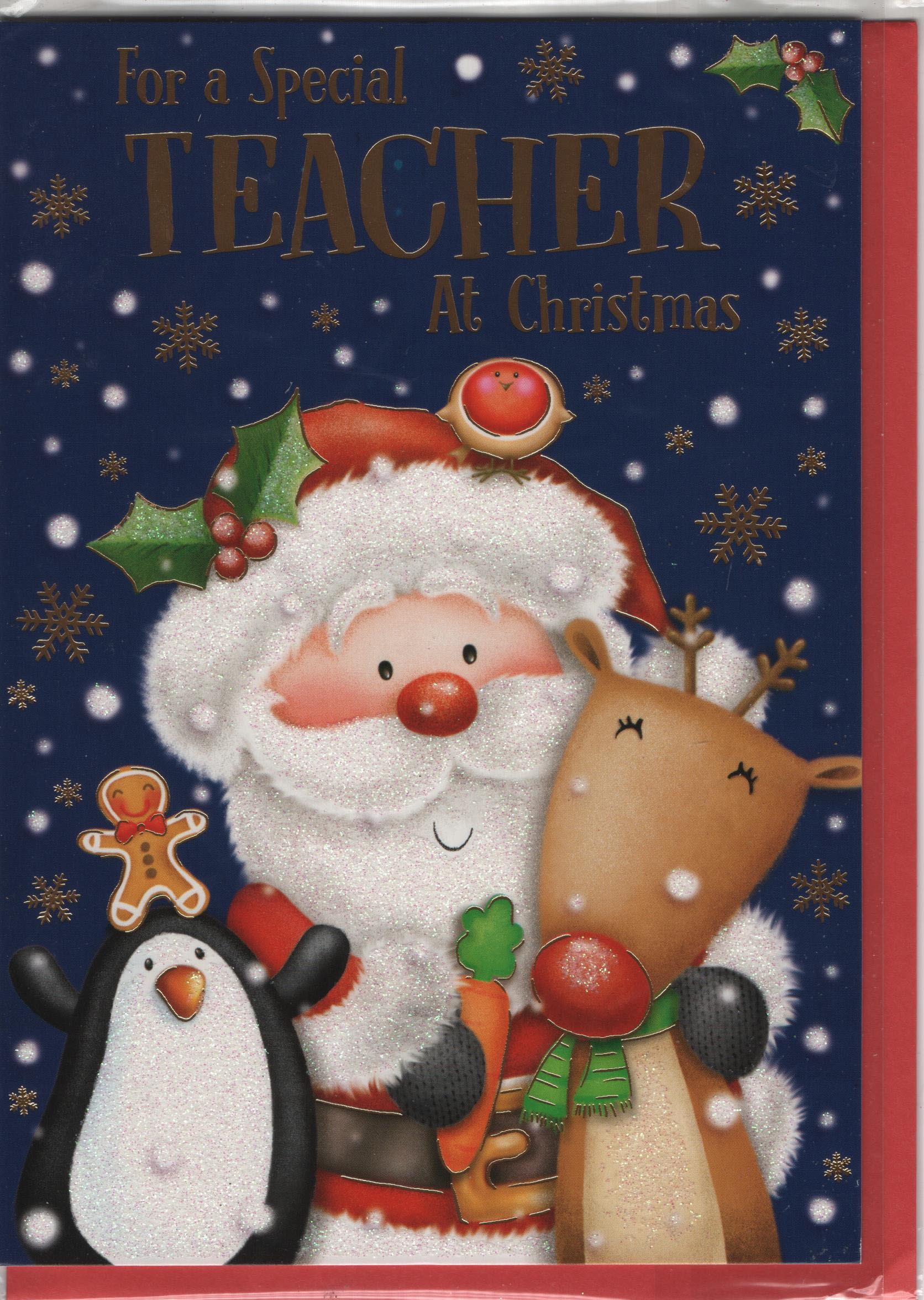 For A Special Teacher Happy Christmas Greeting Card