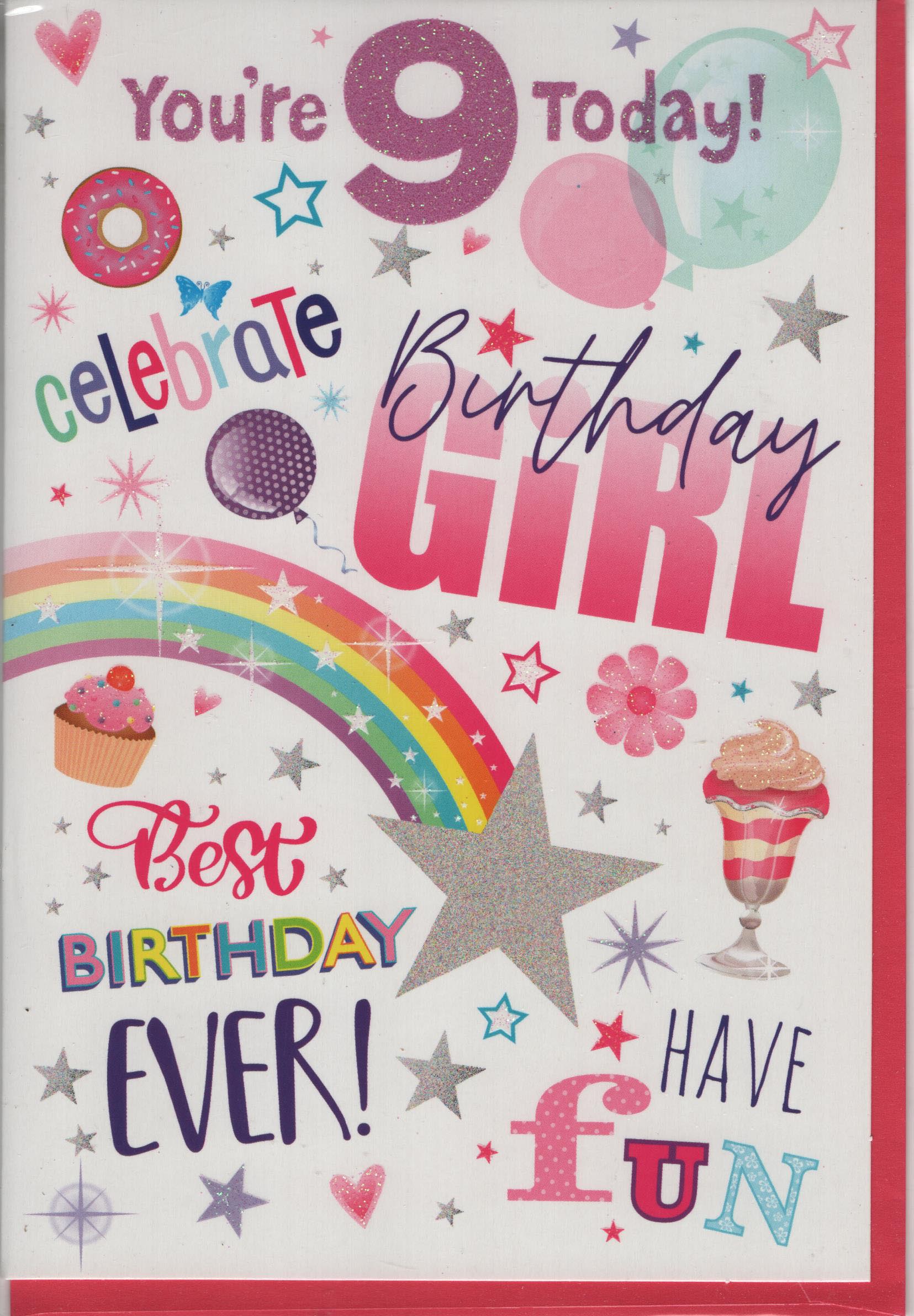 You're 9 Today! Celebrate Burthday Girl