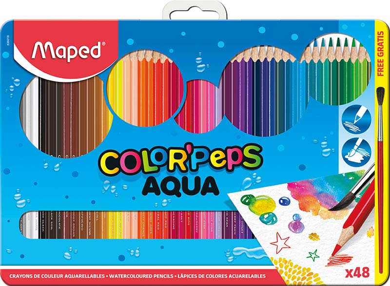 Set 12 Lápices de Colores Acuarelables Maped Color'Peps Aqua +
