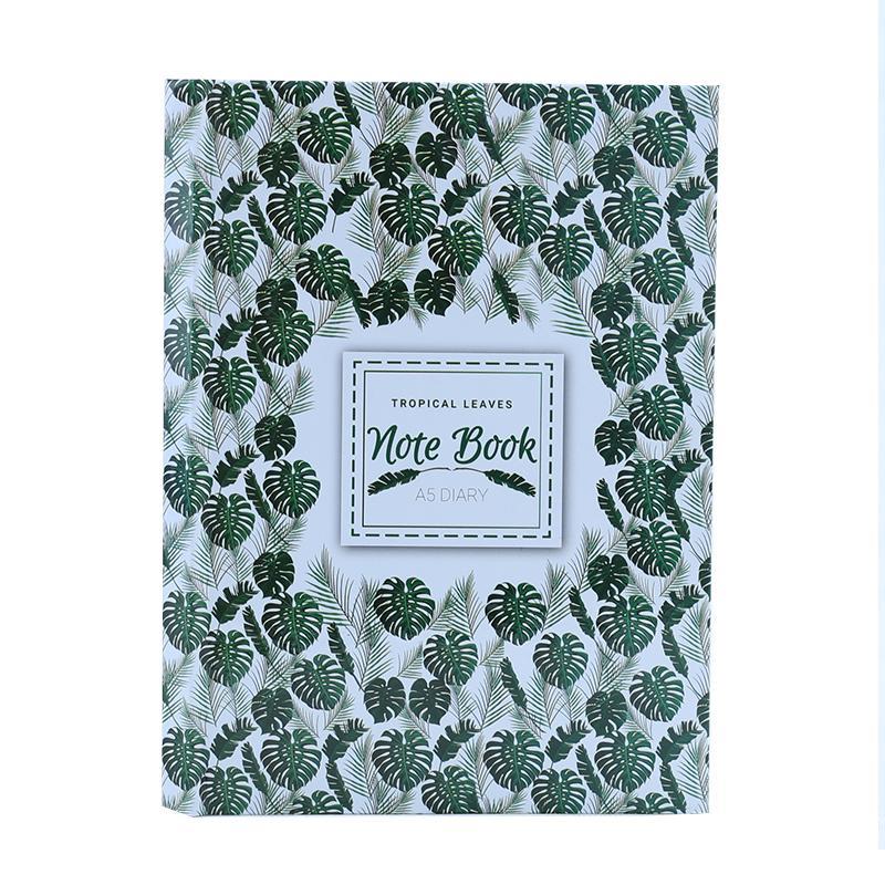 Panther Note Book Spiral A5 ( Side ) Ruled 100 Pages Tropical Leaves