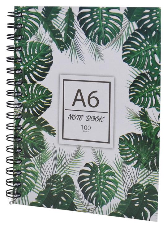 Panther A6 Ruled Notepad Spiral Side 100 Pages Tropical Leaves