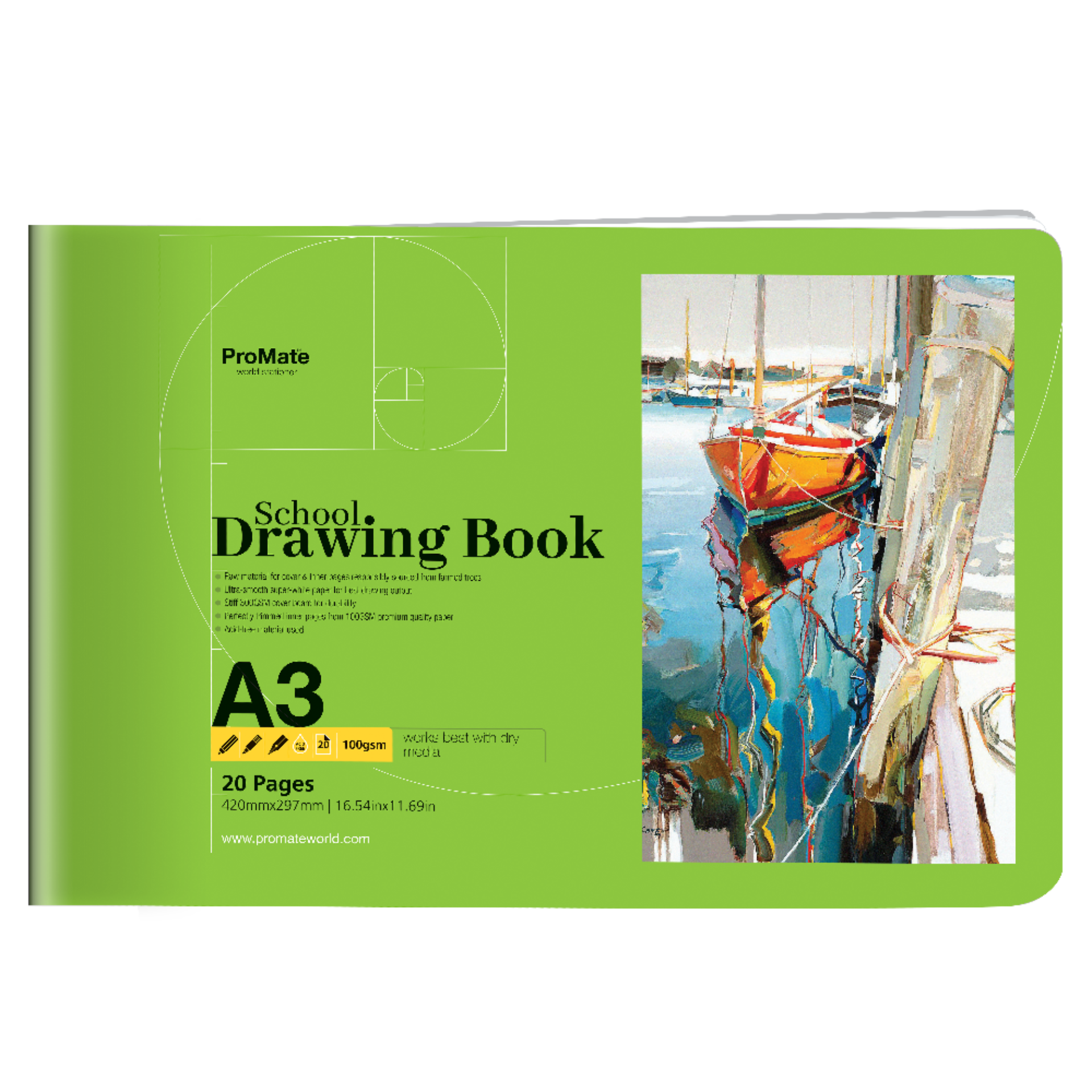 Promate School Drawing Book A3 20 Pages 